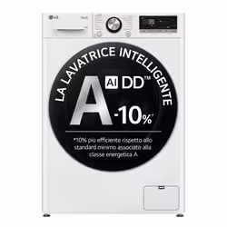 LG F4R7011TSWC Lavatrice 11kg AI DD, Classe A-10%, 1400 giri, TurboWash, Vapore, Caricamento frontale, 11 kg, A, 71 dB, 1400  ...