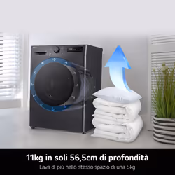 LG F4R5011TSMB Lavatrice 11kg AI DD, Classe A-10%, 1400 giri, TurboWash, Vapore - Vista aggiuntiva 7