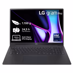 LG Gram Pro 16Z90SP-G.AA78G, Intel Core Ultra 7, 40,6 cm (16"), 2560 x 1600 Pixel, 16 GB, 1 TB, Windows 11 Home