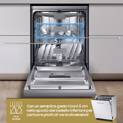 Samsung DW60M6050BB Lavastoviglie da incasso a scomparsa totale Serie 6000 14 coperti E Terzo cesto per posate - Vista aggiuntiva 7