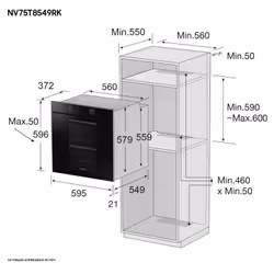 Samsung NV75T8549RK Forno ad incasso Dual Cook Infinite Line 75L A+ Vetro nero - Vista aggiuntiva 4