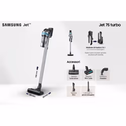 Samsung Aspirapolvere senza filo Jet™ 75 turbo 200aW VS20T7531T1 - Vista aggiuntiva 4
