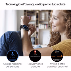 Samsung Galaxy Watch3 Smartwatch Bluetooth, cassa 45mm acciaio, cinturino pelle, Saturimetro, Rilevamento cadute, Monitoraggio sport, 53,8g, Batteria 340 mAh, IP68, Mystic Silver - Vista aggiuntiva 5