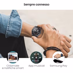 Samsung Galaxy Watch3 Smartwatch Bluetooth, cassa 45mm acciaio, cinturino pelle, Saturimetro, Rilevamento cadute, Monitoraggio sport, 53,8g, Batteria 340 mAh, IP68, Mystic Silver - Vista aggiuntiva 7