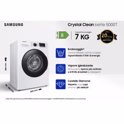 Samsung WW70TA026AE/ET lavatrice a caricamento frontale Crystal Clean™ 7 kg Classe B 1200 giri/min, Porta nera + panel nero - Vista aggiuntiva 5
