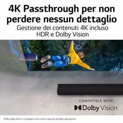 LG Soundbar S60Q 300W 2.1 canali, Dolby Atmos Virtual, 4K Pass Through, NOVITÀ 2022 - Vista aggiuntiva 8