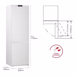 LG GNM12VWHN.OUTLET frigorifero con congelatore Da incasso 242 L Bianco - Vista aggiuntiva 2