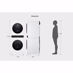 LG WashTower WT1210WWF Colonna Bucato 12/10kg AI DD, Classe A-10%/A+++, Pannello unificato - Vista aggiuntiva 6