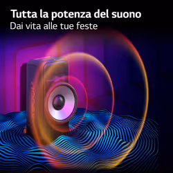 LG XBOOM XL7S, Party Speaker 250W, Woofer da 8'', Illuminazione, Karaoke, Maniglia, Black - Vista aggiuntiva 4