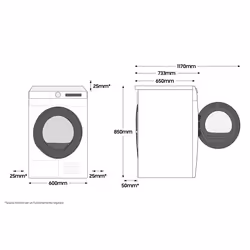 Samsung WW12T504DTW/S3 lavatrice a caricamento frontale AI Control 12 kg Classe A 1400 giri/min, Porta bianca + Panel bianco - Vista aggiuntiva 2