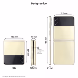 Samsung Galaxy Z Flip3 5G 128GB Cream RAM 8GB Display 1,9" Super AMOLED/6,7" Dynamic AMOLED 2X - Vista aggiuntiva 3