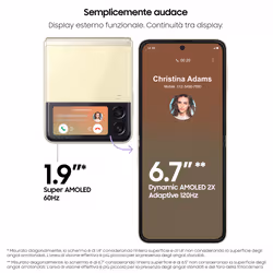 Samsung Galaxy Z Flip3 5G 128GB Cream RAM 8GB Display 1,9" Super AMOLED/6,7" Dynamic AMOLED 2X - Vista aggiuntiva 4