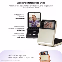 Samsung Galaxy Z Flip3 5G 128GB Cream RAM 8GB Display 1,9" Super AMOLED/6,7" Dynamic AMOLED 2X - Vista aggiuntiva 8