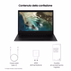 Samsung Galaxy Chromebook Go Intel® Celeron® N N4500 14" HD 4 GB 64 GB eMMC ChromeOS Argento - Vista aggiuntiva 8
