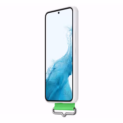Samsung Silicone Cover con Strap per Galaxy S22, White - Vista aggiuntiva 4