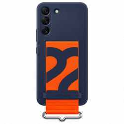 Samsung Silicone Cover con Strap per Galaxy S22, Navy