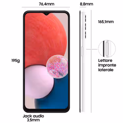 Samsung Galaxy A13 Display 6.6" FHD+ TFT LCD, Doppia SIM Android 12, RAM 3 GB, 32 GB, 5.000 mAh, White