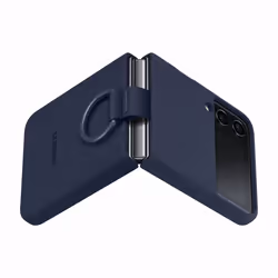Samsung Silicone Cover with Ring per Galaxy Z Flip4, Navy - Vista aggiuntiva 5