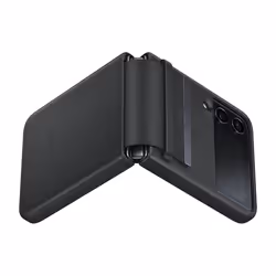 Samsung Flap Leather Cover per Galaxy Z Flip4, Nero - Vista aggiuntiva 3