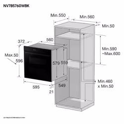 Samsung NV7B5760WBK Forno ad incasso a Vapore Serie 5 76 L A+ Vetro Nero - Vista aggiuntiva 4