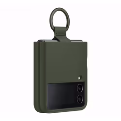 Samsung Silicone Cover with Ring per Galaxy Z Flip4 Khaki - Vista aggiuntiva 2