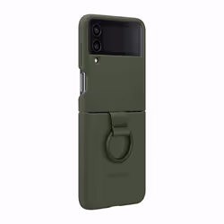Samsung Silicone Cover with Ring per Galaxy Z Flip4 Khaki - Vista aggiuntiva 4