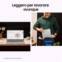 Samsung Galaxy Book3 15.6" Laptop i7 16 GB 512 GB Win11 Pro Silver - Vista aggiuntiva 5