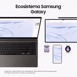Samsung Galaxy Book3 15.6" Laptop i7 16 GB 512 GB Win11 Pro Silver - Vista aggiuntiva 7