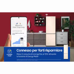 Samsung RB38C603DEL frigorifero Combinato EcoFlex AI Libera installazione con congelatore Wifi 2m 390 L Classe D, Sabbia - Vista aggiuntiva 4