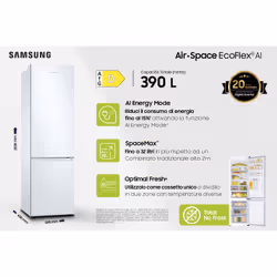 Samsung Frigorifero Combinato EcoFlex AI 2m 390L RB38C605DWW