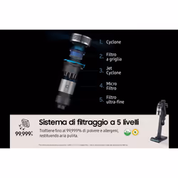 Samsung Aspirapolvere senza filo Jet™ 95 multi extra 210W VS20C955CTK - Vista aggiuntiva 6