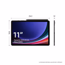 Samsung Galaxy Tab S9 Tablet AI Android 11 Pollici Dynamic AMOLED 2X 5G RAM 12 GB 256 GB Tablet Android 13 Graphite