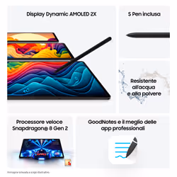 Samsung Galaxy Tab S9 Tablet AI Pollici Dynamic AMOLED 2X Wi-Fi RAM 8 GB 128 GB Tablet Graphite - Vista aggiuntiva 8