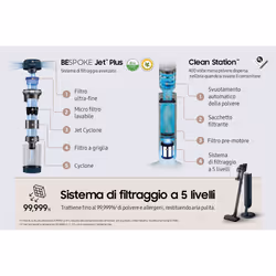 Samsung Aspirapolvere senza filo BESPOKE Jet™ Plus pro extra 210W VS20B95973B - Vista aggiuntiva 4