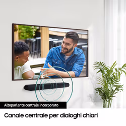 Samsung Soundbar HW-S60D/ZF Serie S, 7 Speaker, Wireless Dolby Atmos, Audio a 5.0 Canali, Q-Simphony, Black 2024 - Vista aggiuntiva 6
