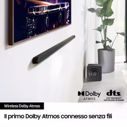 Samsung Soundbar HW-S800D/ZF Serie S, 10 Speaker, Wireless Dolby Atmos, Audio a 3.1.2 Canali, Q-Simphony, Alexa integrato e compatibile con Google Assistant, Titan Black 2024 - Vista aggiuntiva 5