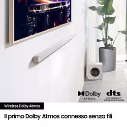 Samsung Soundbar HW-S801D/ZF Serie S, 10 Speaker, Wireless Dolby Atmos, Audio a 3.1.2 Canali, Q-Simphony, Alexa integrato e compatibile con Google Assistant, White 2024 - Vista aggiuntiva 5