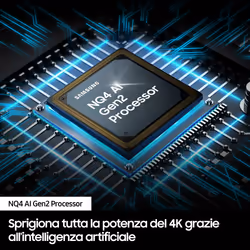 Samsung Q80D TV QLED 4K 65” QE65Q80DATXZT Smart TV Wi-Fi Eclipse Silver 2024, Processore NQ4 AI GEN2, 4K AI Upscaling, Simple Chamfer Design, Dolby Atmos - Vista aggiuntiva 4