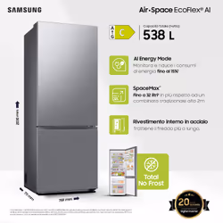 Samsung RB53DG706CS9 Libera installazione 538 L C Metallico, Acciaio inox - Vista aggiuntiva 4
