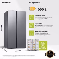 Samsung RS62DG5003S9 frigorifero side-by-side Libera installazione 655 L E Acciaio inox - Vista aggiuntiva 4