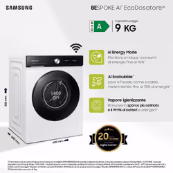 Samsung WW90DB7U94GEU3 lavatrice Caricamento frontale 9 kg 1400 Giri/min Bianco - Vista aggiuntiva 4