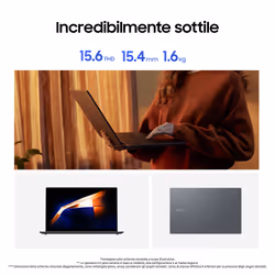 Samsung Galaxy Book4 Intel Core 7 150U Computer portatile 39,6 cm (15.6") Full HD 16 GB LPDDR4x-SDRAM 1 TB SSD NVIDIA GeForce MX570 Wi-Fi 6 (802.11ax) Windows 11 Pro Grigio - Vista aggiuntiva 4