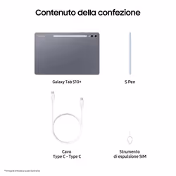 Samsung Galaxy Tab S10+, Tablet AI, Display 12.4" Dynamic AMOLED 2X, Wi-Fi, RAM 12GB, 256GB, 10.090 mAh, IP68, Gray - Vista aggiuntiva 7