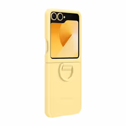Samsung Galaxy Z Flip6 Silicone Case with Ring Gialla - Vista aggiuntiva 4