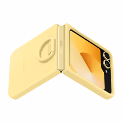 Samsung Galaxy Z Flip6 Silicone Case with Ring Gialla - Vista aggiuntiva 5