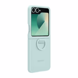 Samsung Galaxy Z Flip6 Silicone Case with Ring Verde - Vista aggiuntiva 4