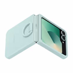 Samsung Galaxy Z Flip6 Silicone Case with Ring Verde - Vista aggiuntiva 5