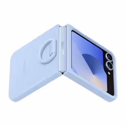 Samsung Galaxy Z Flip6 Silicone Case with Ring Blu - Vista aggiuntiva 5
