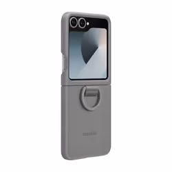 Samsung Galaxy Z Flip6 Silicone Case with Ring Grigia - Vista aggiuntiva 4