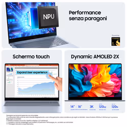 Samsung Galaxy Book4 Edge Laptop, Elite X, 16 GB RAM, 512 GB SSD, 14" Super AMOLED, Win11 Home, Sapphire Blue - Vista aggiuntiva 8